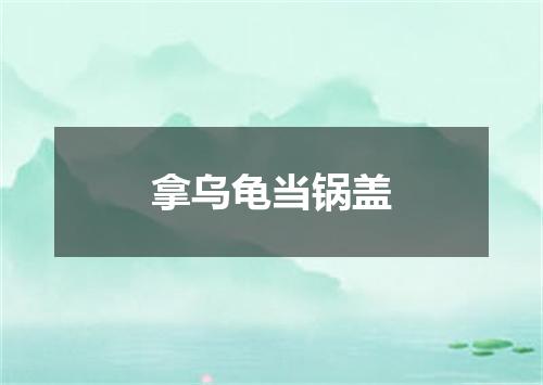 拿乌龟当锅盖