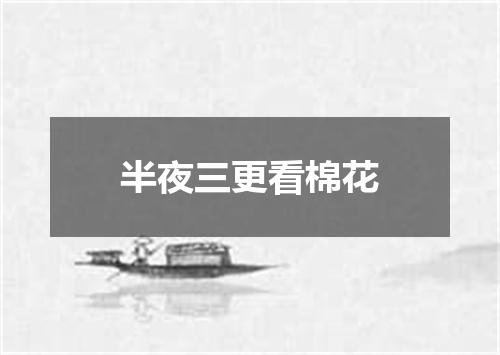 半夜三更看棉花