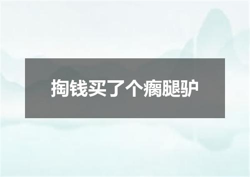 掏钱买了个瘸腿驴