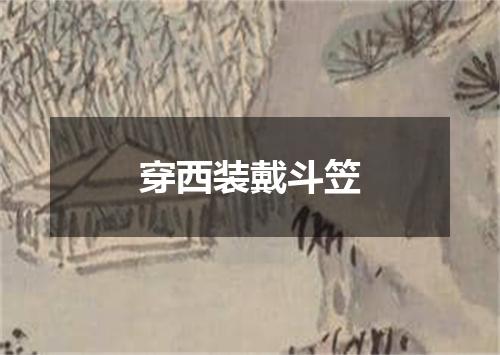 穿西装戴斗笠