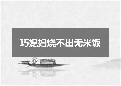 巧媳妇烧不出无米饭