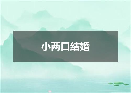 小两口结婚