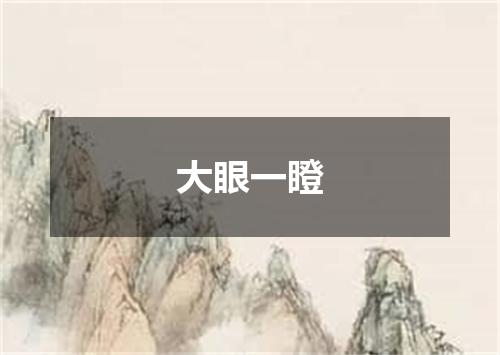 大眼一瞪