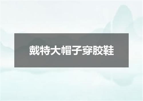 戴特大帽子穿胶鞋