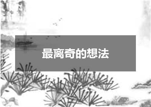 最离奇的想法