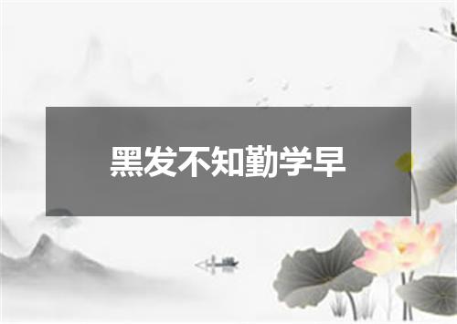 黑发不知勤学早