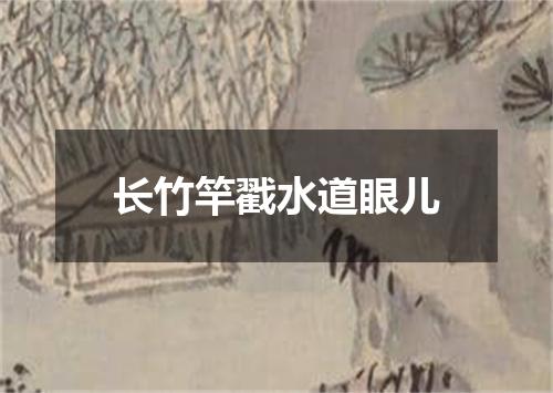 长竹竿戳水道眼儿