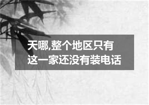 天哪,整个地区只有这一家还没有装电话