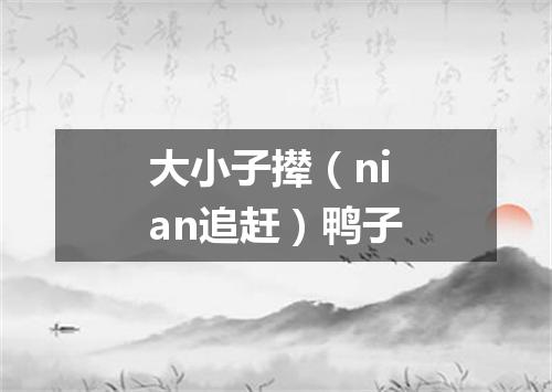 大小子撵（nian追赶）鸭子