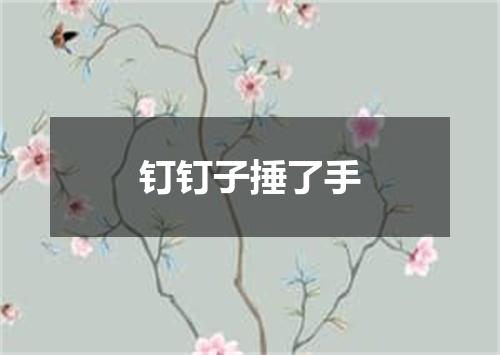 钉钉子捶了手