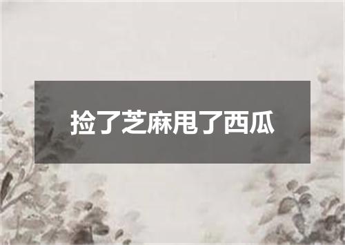捡了芝麻甩了西瓜
