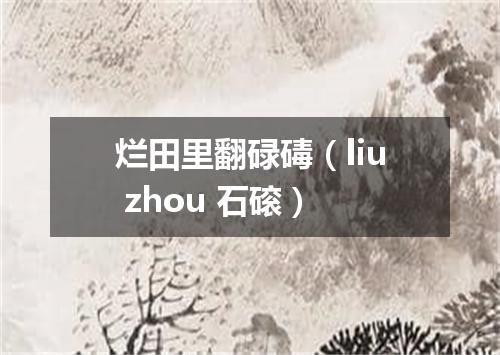 烂田里翻碌碡（liu zhou 石磙）