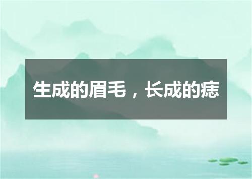 生成的眉毛，长成的痣