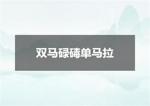 双马碌碡单马拉