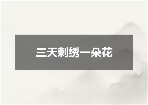 三天刺绣一朵花