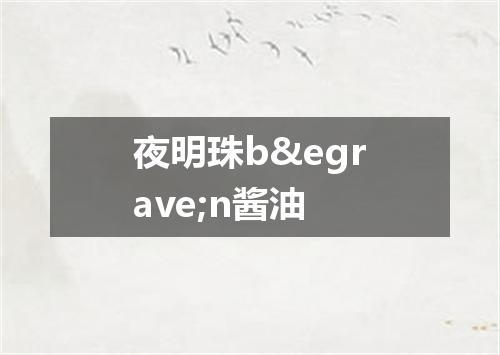 夜明珠bèn酱油