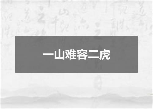 一山难容二虎
