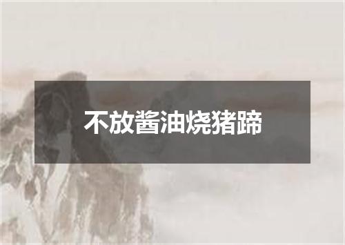 不放酱油烧猪蹄