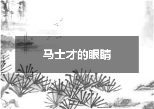 马士才的眼睛