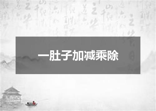 一肚子加减乘除
