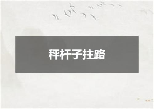 秤杆子拄路