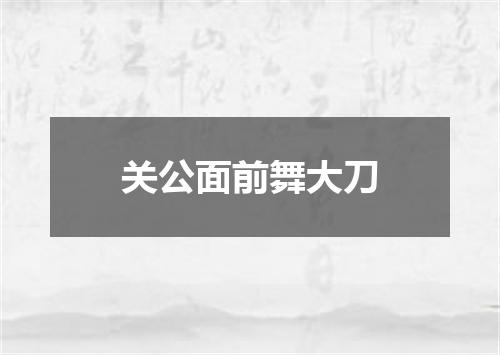 关公面前舞大刀