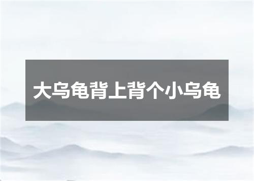 大乌龟背上背个小乌龟