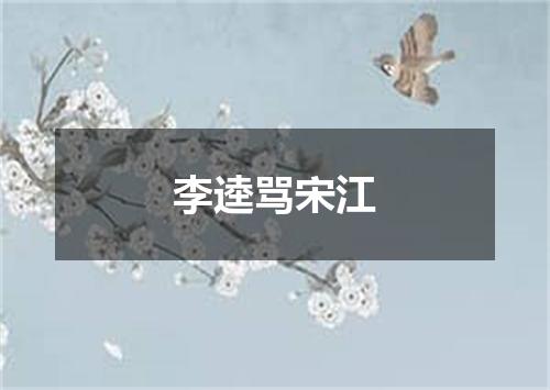 李逵骂宋江