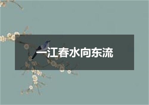 一江春水向东流